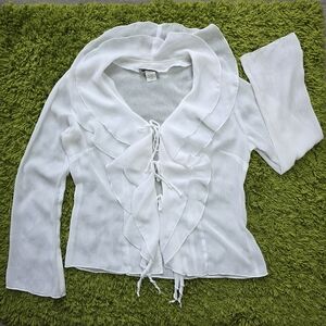 Vintage White Ruffled Blouse